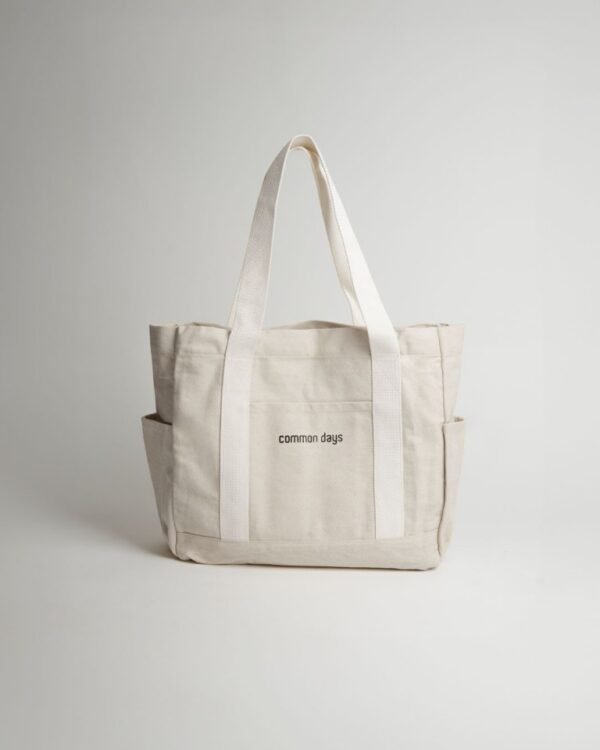 Carry All V1 Canvas Totebag Black & Broken White Common Days - Image 8