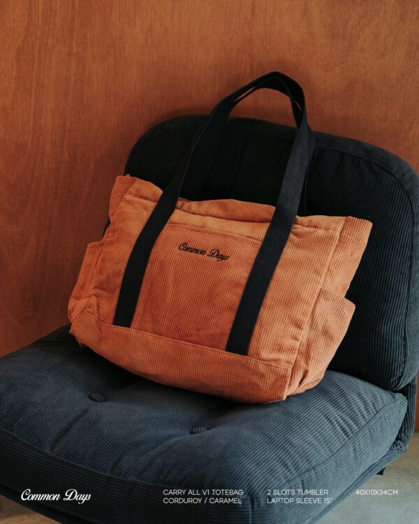Carry All V1 Corduroy Totebag Caramel Common Days - Image 7
