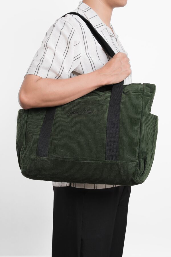 Carry All V1 Corduroy Totebag Forest Green Common Days - Image 2