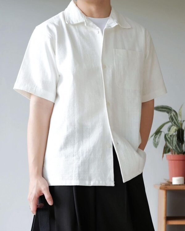Common Days | Relaxed Linen Shirt Broken White | - Image 4