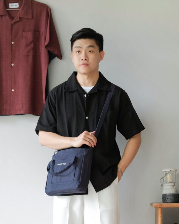Common Days | Relaxed Linen Shirt Black | - Image 3
