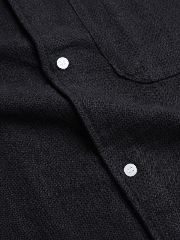 Common Days | Relaxed Linen Shirt Black | - Image 6