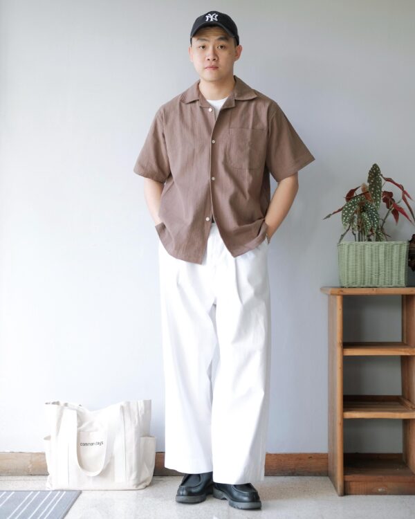 Common Days | Relaxed Linen Shirt Brown - Image 3
