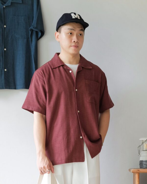 Common Days | Relaxed Linen Shirt Maroon |