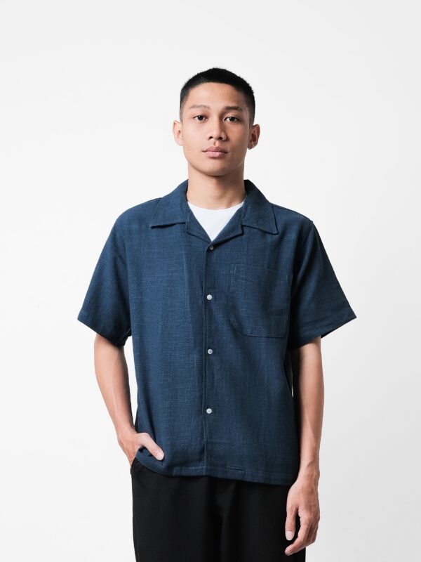 Common Days | Relaxed Linen Shirt Navy - Image 8