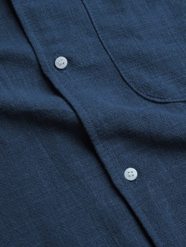 Common Days | Relaxed Linen Shirt Navy - Image 9