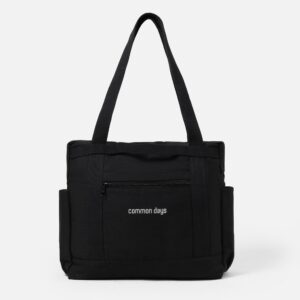 Travel Totebag Black Canvas Common Days