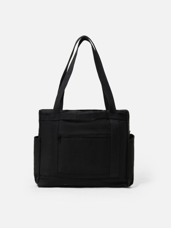 Travel Totebag Black Canvas Common Days - Image 5