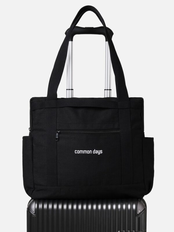 Travel Totebag Black Canvas Common Days - Image 6