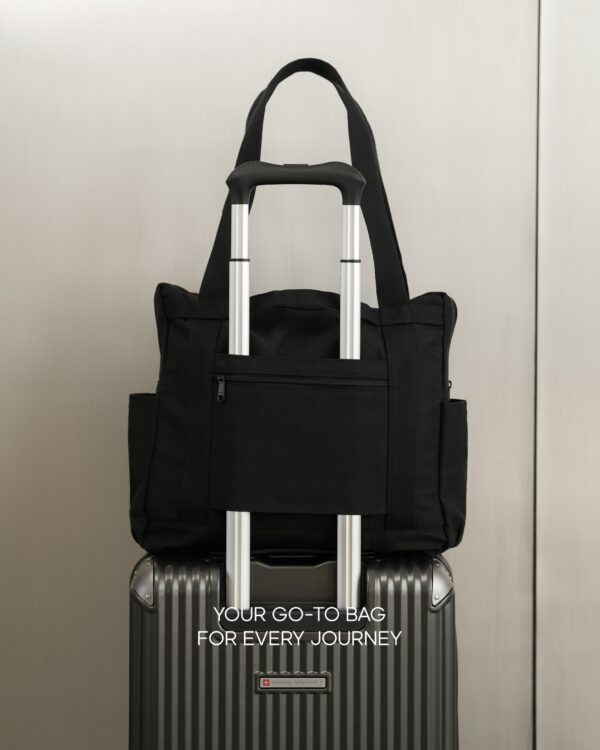 Travel Totebag Black Canvas Common Days - Image 8