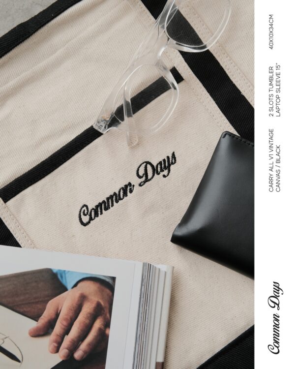 Carry All V1 Vintage Totebag Black Common Days - Image 7