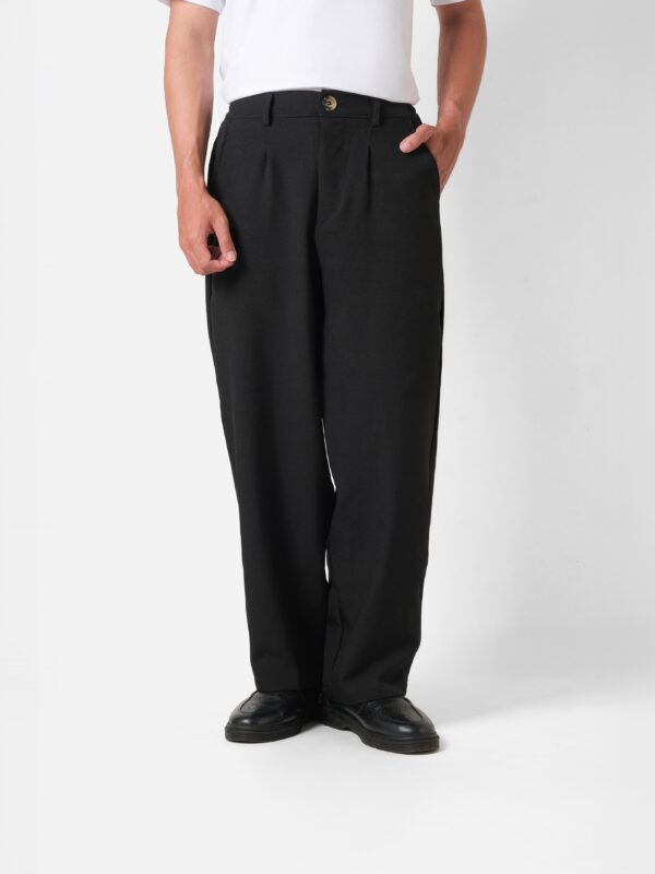 Common Days | Relaxed Wide Trouser Pants Black