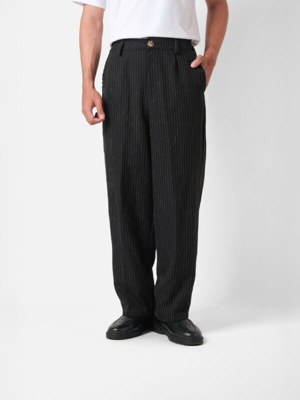 Common Days | Relaxed Wide Trouser Pants Stripe Black