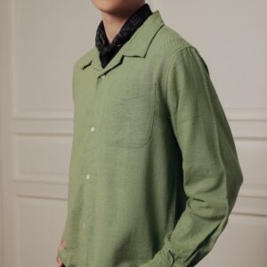 Common Days | Relaxed Long Sleeve Linen Shirt Army