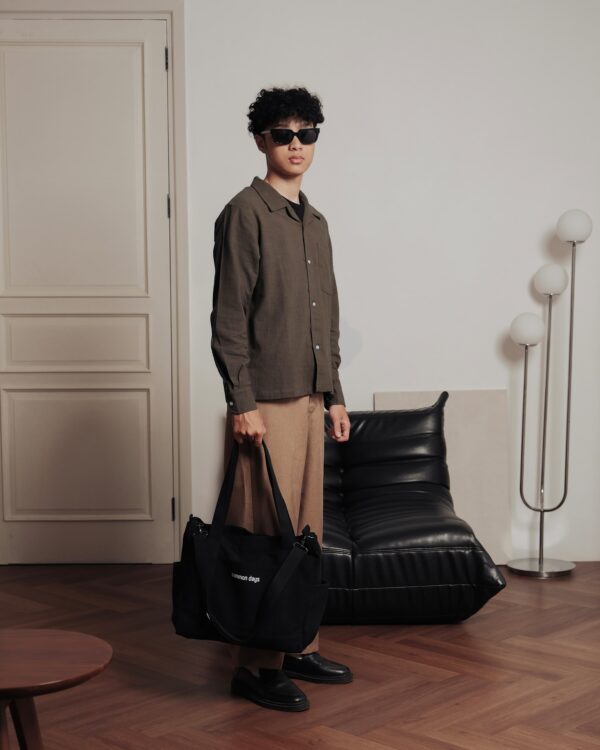 Common Days | Relaxed Long Sleeve Linen Shirt Dark Brown