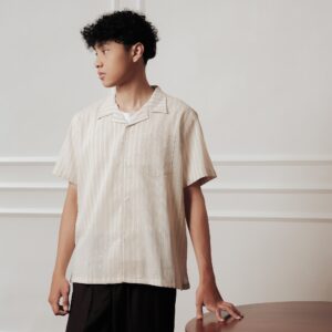 Common Days | Relaxed Linen Stripe White Shirt