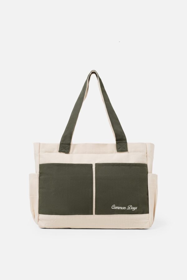 Carry All V2 Totebag Twotone Broken White & Army Common Days