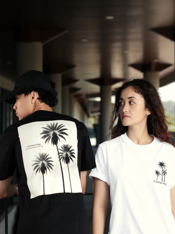 Common Days | Tshirt kaos Palm Tree White Black